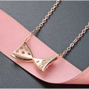 Fashion Rose Gold Set Chain S925 Sterling Silver Elegant Hourglass Diamond Clavi
